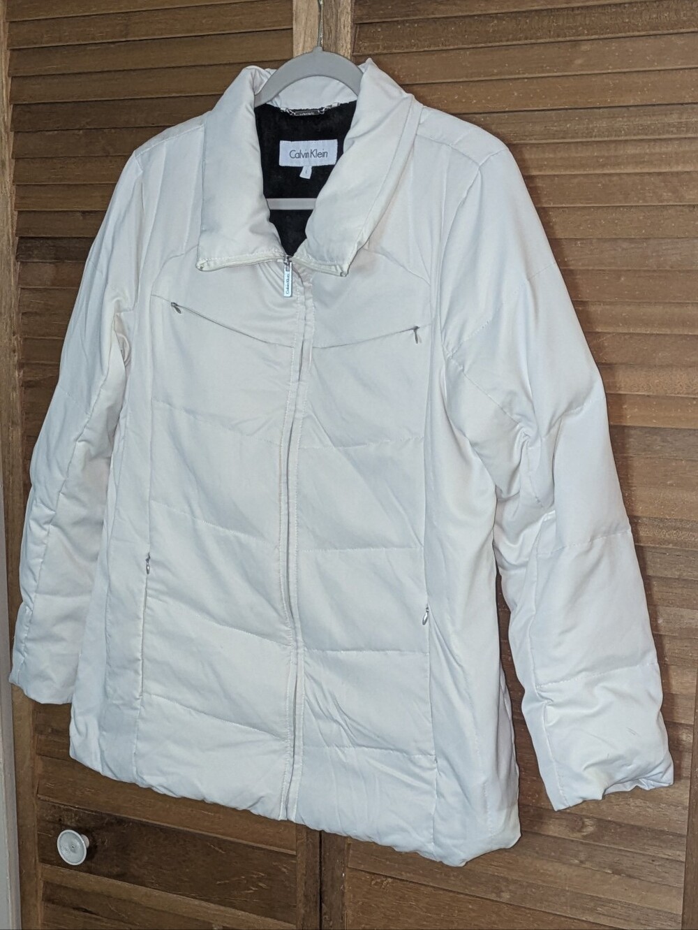 Calvin Klein Women's Off-White Quilted Puffer Jacket